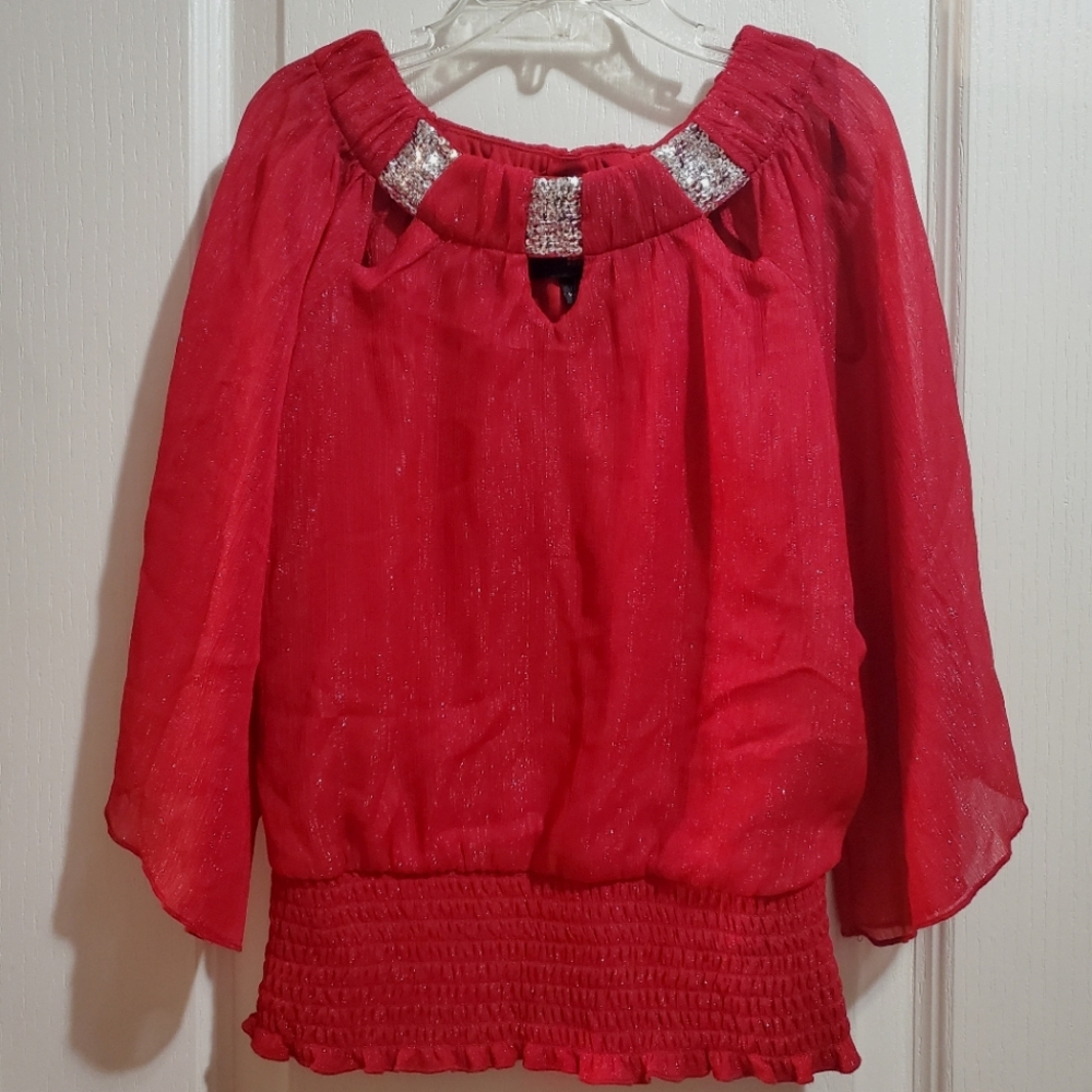 Shimmer & Sequin Dress Top by IZ Byer